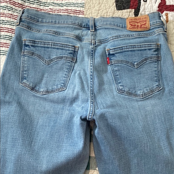 Blue Flare Wide Leg Jeans with Distressed Look - Picture 4 of 5